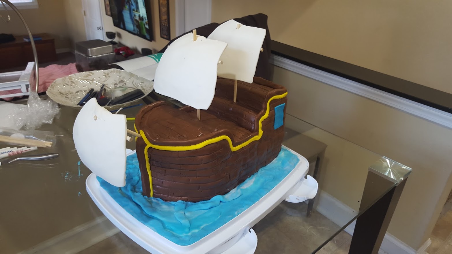Large Mayflower boat cake