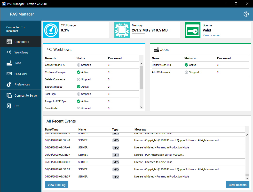 New PAS dashboard with modern metrics and clear status indicators.