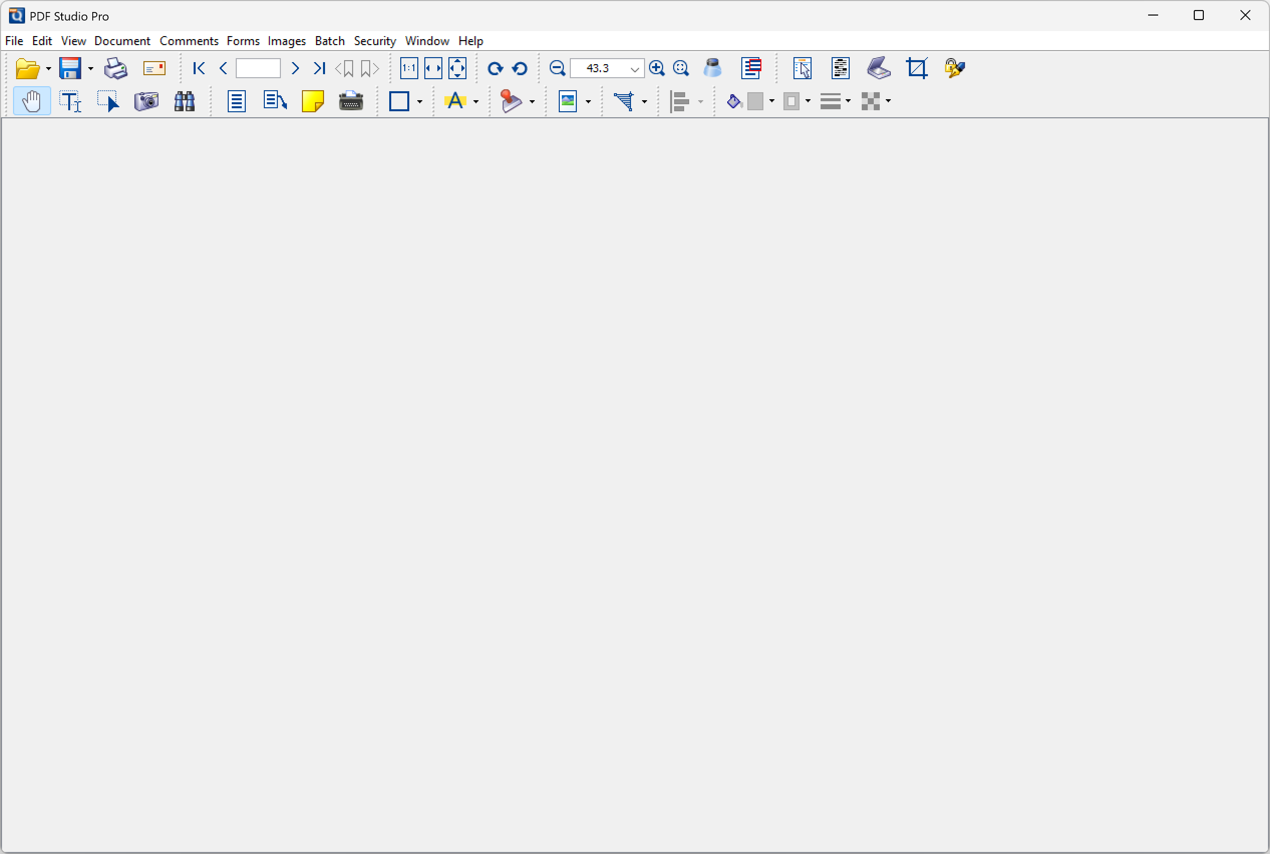 Old user interface of the PDF editor application showing a dated design.